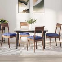 VidaXL Zitkussens 4 pcs jeans blauw 40 x 40 x 6 cm stof