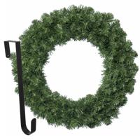 Kerstkrans 60 cm - groen - met hanger/ophanghaak - kerstversiering - Kerstkransen - thumbnail