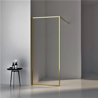 Inloopdouche BWS Recta 90x200 cm 8mm NANO Glas Geborsteld Messing Goud - thumbnail