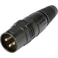 Hicon HI-X3MT XLR-connector Stekker, recht Aantal polen: 3 Zwart 1 stuk(s)