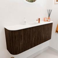 Toiletmeubel Mondiaz Joya | 103.2 cm | Meubelkleur Walnut | Faye wastafel Talc Midden | 1 kraangat Toiletmeubel Mondiaz Joya | 103.2 cm | Meubelkleur Walnut | Faye wastafel Talc Midden | 1 kraangat