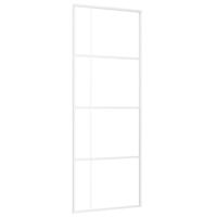 vidaXL Schuifdeur 76x205 cm mat ESG-glas en aluminium wit