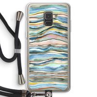 Watercolor Agate: Samsung Galaxy A8 (2018) Transparant Hoesje met koord
