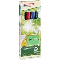 Edding 25 EcoLine 4-25-4 Permanent marker Zwart, Rood, Blauw, Groen Watervast: Ja