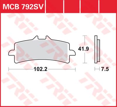 TRW Remblokken, en remschoenen voor de moto, MCB792SV Sinter street