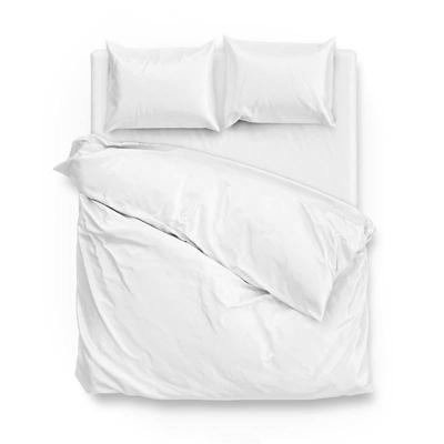 Dekbedovertrek Katoen-Satijn - Satinado- Wit - Lits-Jumeaux XL (260x200 Cm) - Wit Katoen-satijn - Effen - Zo!Home - Dekbed-Discounter.nl