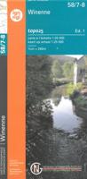 Topografische kaart - Wandelkaart 58/7-8 Topo25 Winenne | NGI - Nationaal Geografisch Instituut