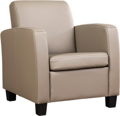 Taupe leren landelijke fauteuil Joy - poot hout zwart - Toledo Leer Khaki (taupe leer)