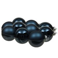 12x stuks glazen kerstballen donkerblauw 8 cm mat/glans - Kerstbal