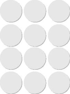 Apli ronde etiketten in etui diameter 25 mm, wit, 72 stuks, 12 per blad (2664)