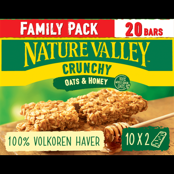 Nature Valley Crunchy Oats & Honey Family Pack 20 Stuks 10 x 42 g bij Jumbo