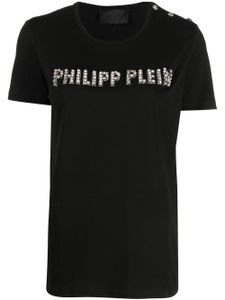 Philipp Plein t-shirt à logo strassé - Noir