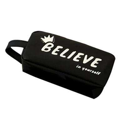 Grote zwarte letter creatieve siliconen pen vak Pencilcase school briefpapier Supplies (belive)
