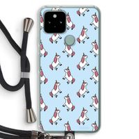 Eenhoorns overal: Pixel 5 Transparant Hoesje met koord