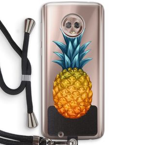 Grote ananas: Motorola Moto G6 Transparant Hoesje met koord