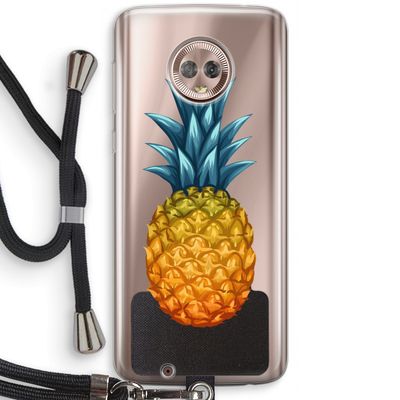 Grote ananas: Motorola Moto G6 Transparant Hoesje met koord