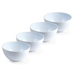 Plasticforte Schaaltjes - 4x stuks - kunststof - kommetjes - dessert/ontbijt - D14 x H6 cm - ivoor w