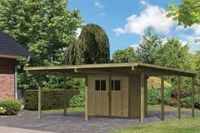 Karibu | Dubbele Carport Eco 2 met Berging Klein | Variant A