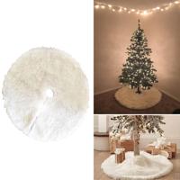 Kerstboom pluche rok wit ronde Ornament decoratie Diameter: 78cm(White)