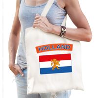 Katoenen tasje wit Holland / Nederland supporter