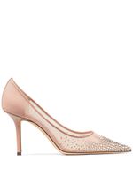 Jimmy Choo escarpins Love 85 mm à ornement en cristal - Rose - thumbnail