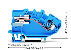 WAGO 782-613 Scheidingsklem 8 mm Spanveer Toewijzing: N Blauw 25 stuk(s)