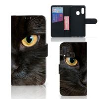 Samsung Galaxy A20e | Telefoonhoesje | Met pasjeshouder | Zwarte Kat Samsung Galaxy A20e | Telefoonhoesje | Met pasjeshouder | Zwarte Kat