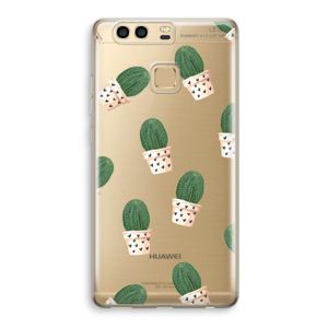 Cactusprint roze: Huawei P9 Transparant Hoesje