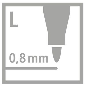 STABILO GREENpoint, hardtip fineliner 0.8 mm, zwart, per stuk