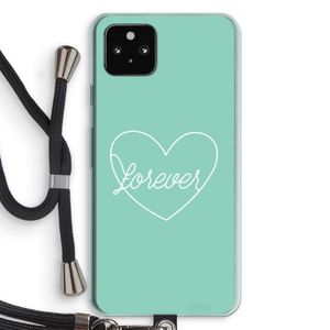 Forever heart pastel: Pixel 5a 5G Transparant Hoesje met koord