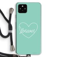 Forever heart pastel: Pixel 5a 5G Transparant Hoesje met koord
