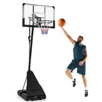 Basketbalhoepel met Verstelbare Hoogte 150-305 cm Basketbalstandaard op Wielen voor Volwassenen Kinderen Hoogwaardige PC Backboard