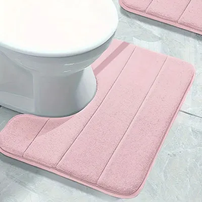 SoftStripe Badkamer Toilet U-mat - Absorberend & Antislip Microvezel Tapijt