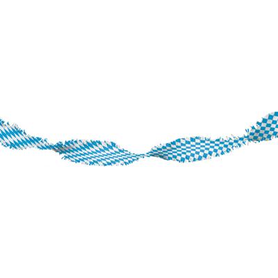 Blauw Witte Crepe Papier Slinger (6m)