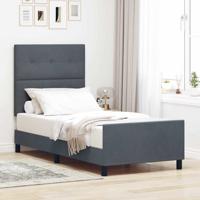 Bedframe met hoofdeinde Donkergrijs 100 x 200 cm Fluweel