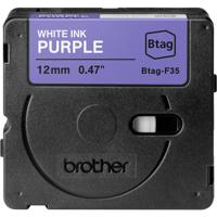 Brother Btag-F35 Labeltape Tapekleur: Lila Tekstkleur: Wit 12 mm 4 m