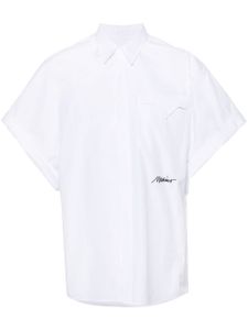 Moschino chemise à logo brodé - Blanc