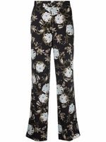 ERDEM pantalon de pyjama Lionel à fleurs - Noir - thumbnail