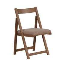 2-delige set Houten Klapstoelen met Kussen Armloos Stapelbare Eetkamerstoelen Gestoffeerde Stoelen Walnoot