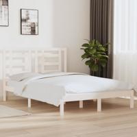 Bedframe zonder matras massief grenenhout wit 140x200 cm