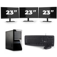 HP Pavilion 7000 Micro Tower - Intel Core i7-2e Generatie - 16GB RAM - 256GB SSD - Windows 10 + 3x 23 inch Monitor