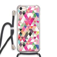 Gekleurde driehoekjes: iPhone 8 Transparant Hoesje met koord