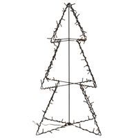 Verlichte figuren zwarte 3D lichtboom/metalen boom/kerstboom met 120 led lichtjes 77 cm   -