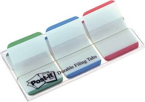 Post-it Index Strong, ft 25,4 x 38 mm, wit met gekleurde rand, 3 kleuren, 22 tabs per kleur