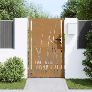 VidaXL Poort 105x205 cm grasontwerp cortenstaal