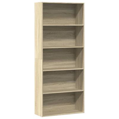 Boekenkast 80x30x189 cm bewerkt hout sonoma eikenkleurig