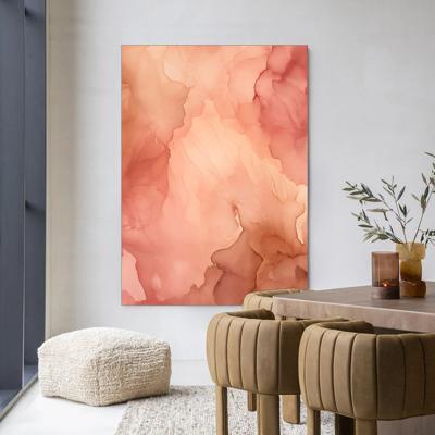 Urban Cotton Wandkleed 'Flowing Pink' 110 x 145cm in Frame - black