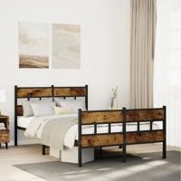 Bedframe zonder matras metaal gerookt eikenkleurig 120x190 cm
