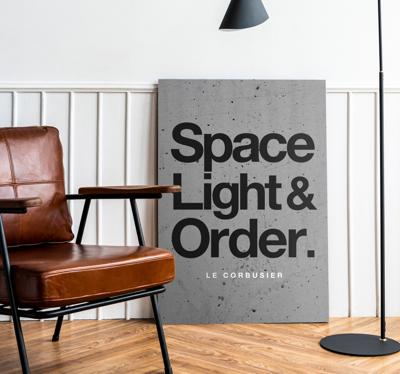 Canvas schilderij space, light & order
