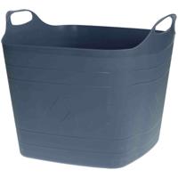 Flexibele kuip - blauw - 40 liter - vierkant - kunststof - emmer - wasmand